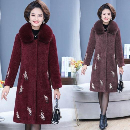 MQ-MEZ9136韩版宽松型短外套红色纯色毛呢大衣 商品图0