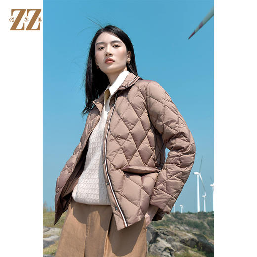 佐尔美2021新款 轻薄蓬松保暖短款休闲运动风羽绒服女E14YY02 商品图1