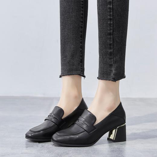 ZHR方头乐福鞋通勤休闲鞋ins潮舒适粗跟单鞋 商品图5