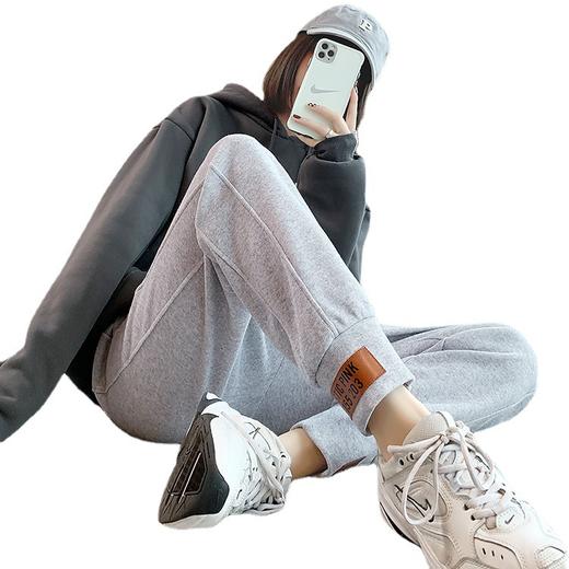 【新款四季 时尚潮流百搭运动裤】女宽松束脚裤春秋季休闲灰色裤子设计感小众高街ins潮时尚休闲卫裤 商品图5