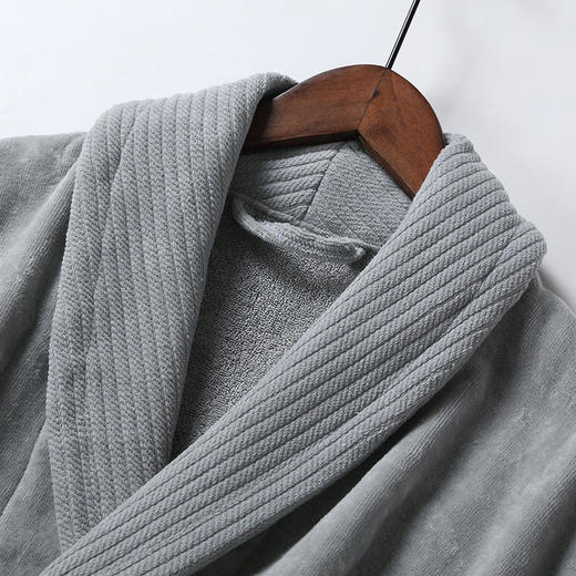 康尔馨洛克菲勒浴衣全棉面料加厚保暖快速吸水浴衣浴袍 商品图3