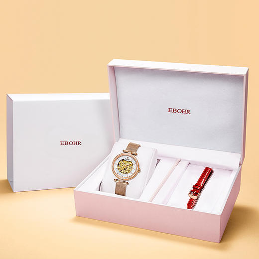 依波(EBOHR)百搭气质流金时尚镂空机械女表5153 商品图3