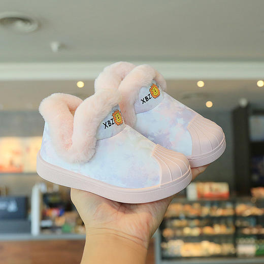 【时尚简约 加厚保暖】辛巴之星童鞋儿童雪地靴冬季贝壳头板鞋加厚加绒男女童高帮棉鞋 商品图2