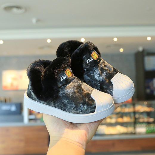 【时尚简约 加厚保暖】辛巴之星童鞋儿童雪地靴冬季贝壳头板鞋加厚加绒男女童高帮棉鞋 商品图3