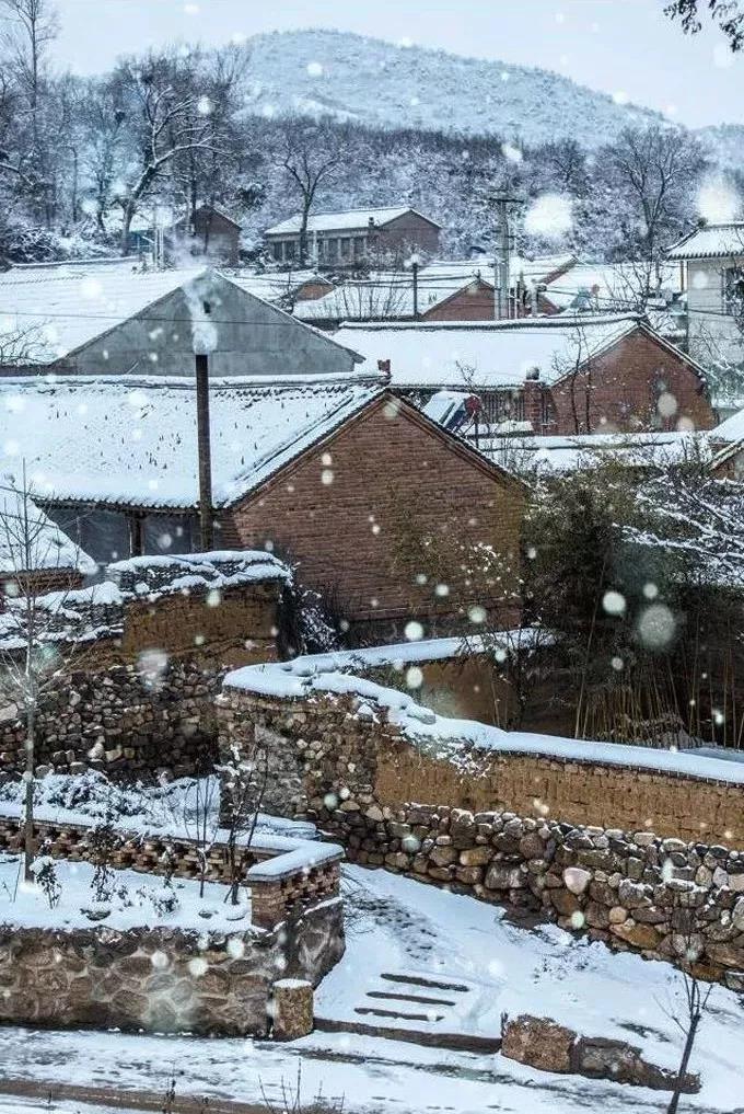 农村小院雪景图片