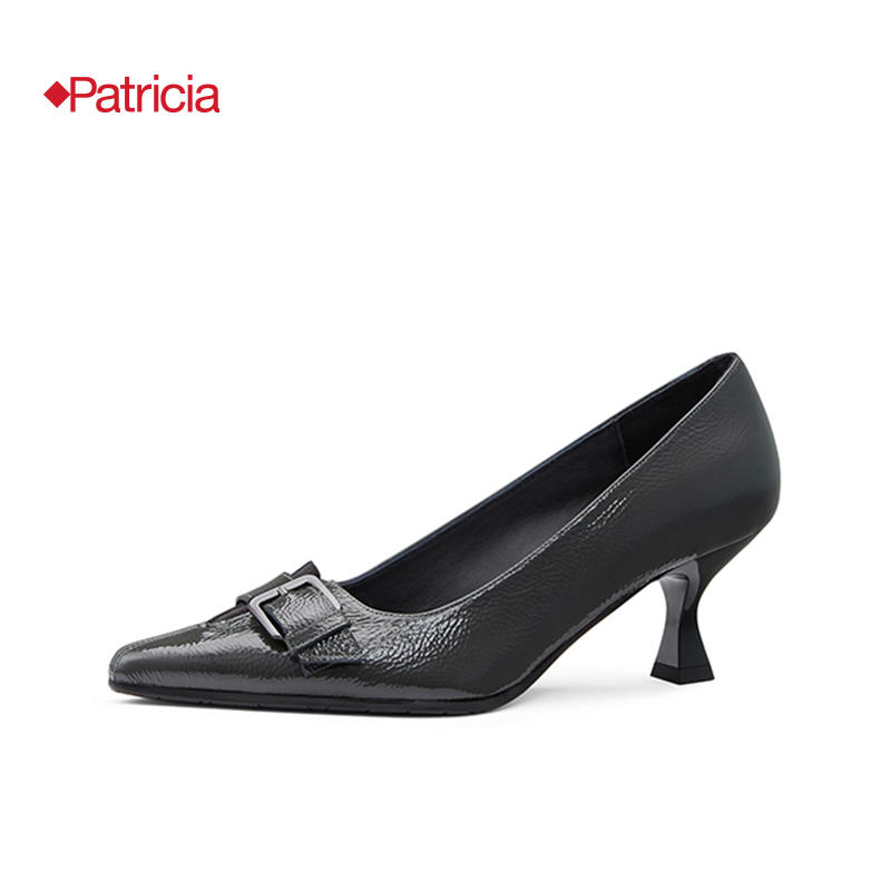 patricia/帕翠亚西班牙原产2021秋冬新品 柔软皱漆皮单鞋