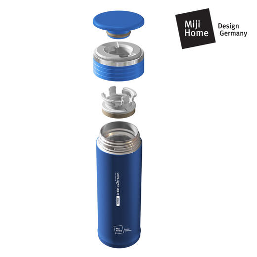 米技 可拆卸真空不锈钢轻量杯 360ml 月光蓝 商品图2