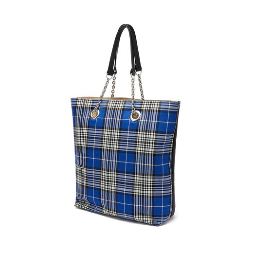 Marni 玛尼 女士牛皮拼格纹织物手提包 SHMP0056U0 P0663 商品图1