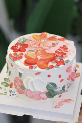 【生日蛋糕】手绘花朵款