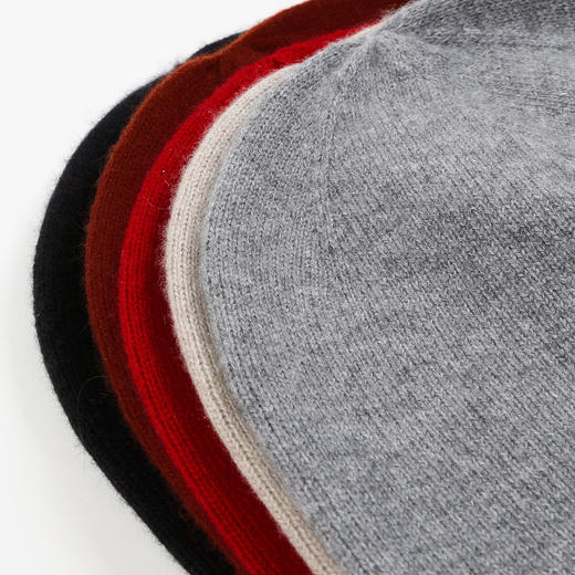 羊绒世家21年秋冬新品女士羊绒围巾圆顶无檐系带围巾 商品图4