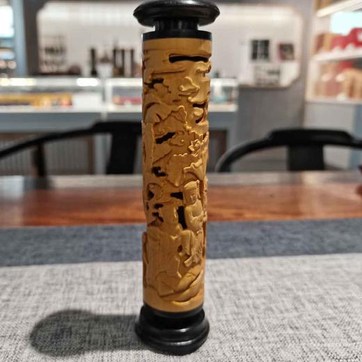 和合二仙°黄杨木小香筒 商品图0