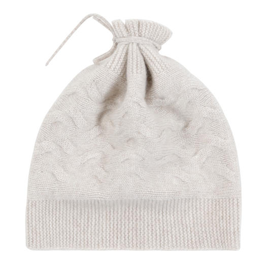 羊绒世家秋冬新品女士羊绒帽子时尚系带时尚百搭针织帽保暖围脖 商品图9