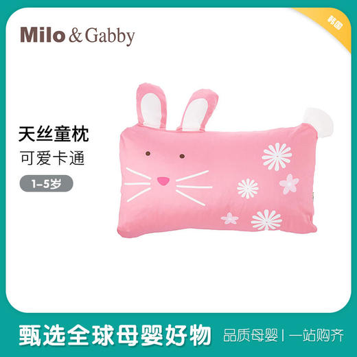 韩国Milo&Gabby1-5岁天丝童枕迷你动物可水洗枕套枕芯 商品图0