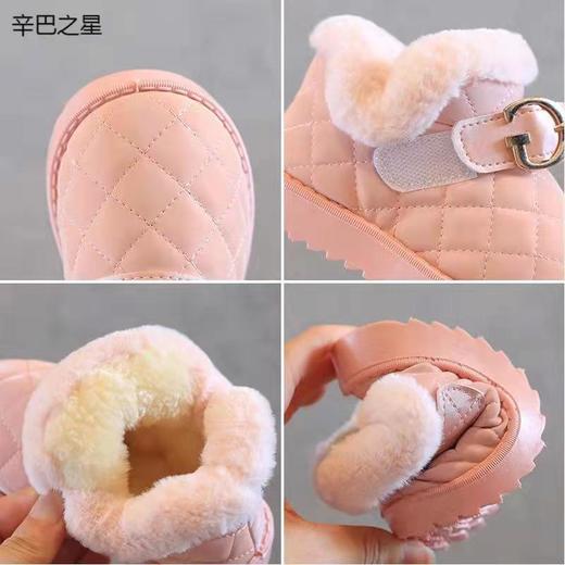辛巴之星韩版儿童雪地靴亮面防水加厚保暖女童靴子女孩加绒棉童鞋 商品图1