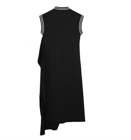 罗纹V领抽绳连衣裙 商品图1