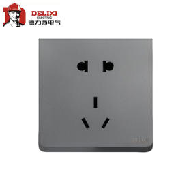 德力西 面板开关 CD883 灰 五孔