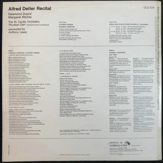 LP黑胶唱片 英国男高音阿尔弗雷德·德拉《阿尔弗雷德·德拉独唱会》 商品图1