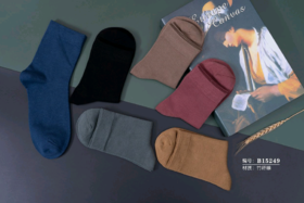 竹纤维长筒抗菌男袜15249
