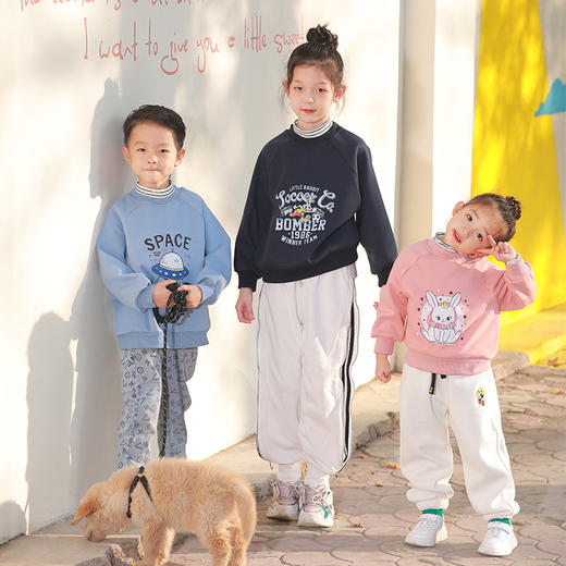 反季清仓！龙之涵 亲子款半高领印花加绒卫衣 中大童保暖上衣 精美印花 A类标准 商品图10