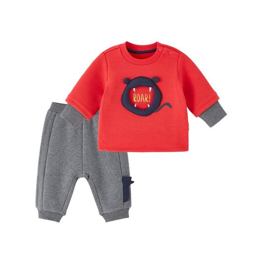 英氏-童衣类（冬）E1新针外着衣裤套婴粟红100CM 商品图1