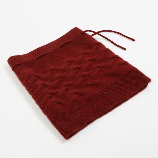 羊绒世家秋冬新品女士羊绒帽子时尚系带时尚百搭针织帽保暖围脖 商品图7