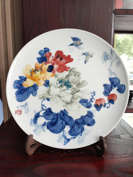 徐国琴：釉下五彩花开富贵赏盘 商品图0