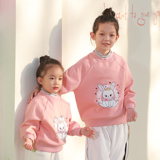 反季清仓！龙之涵 亲子款半高领印花加绒卫衣 中大童保暖上衣 精美印花 A类标准 商品图4