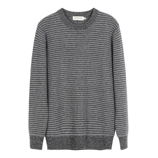 METTE羊绒世家21年秋冬新品男士100%山羊绒圆领加厚保暖针织毛衣 商品图5