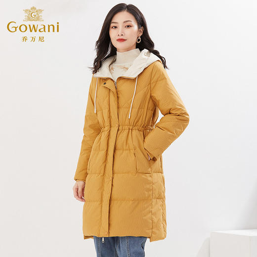 乔万尼秋冬新款羽绒服加厚保暖收腰中长款EI4T611 商品图1
