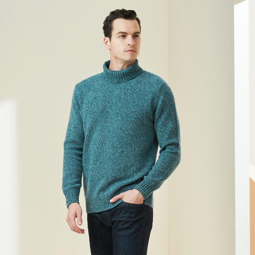 METTE羊绒世家21秋冬新品男士100%山羊绒衫高领加厚保暖针织毛衣 商品图2