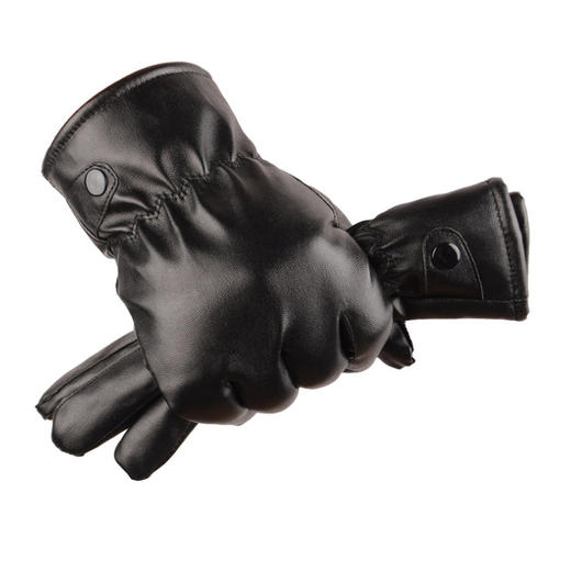 【超暖和~加绒加厚男女款骑手外出必备！】手套秋冬款男女加绒加厚保暖骑车摩托车户外PU手套 防寒防雨加绒加厚可触屏保暖防风皮手套 商品图5