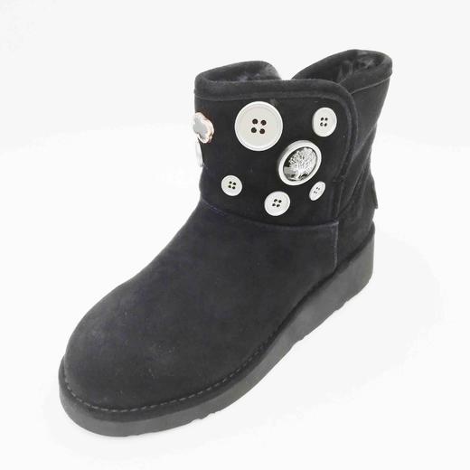 LFGJ  8703  真皮雪地靴女冬季牛反绒皮大棉厚底磨砂皮松糕底 商品图0