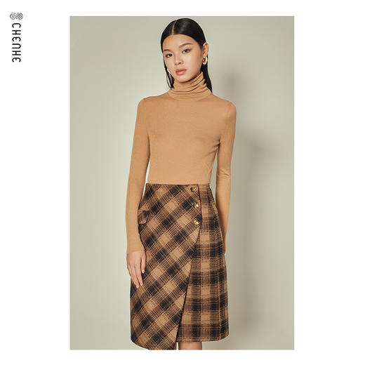 【双11内购】臣禾【100%美丽诺羊毛】【堆堆领羊毛衫】打底衫针织衫百搭T204090410 商品图2