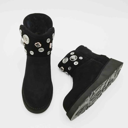 LFGJ  8703  真皮雪地靴女冬季牛反绒皮大棉厚底磨砂皮松糕底 商品图4