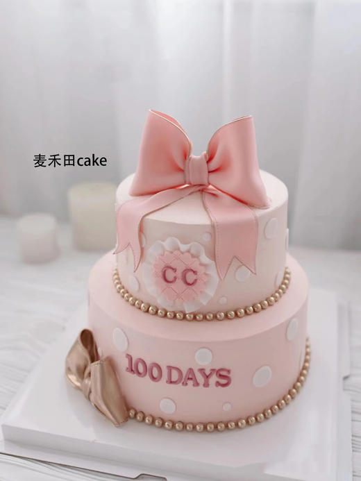 粉红情人结（翻糖工艺需要提前4小时预订，加急或更多尺寸请联系客服18926709933 商品图0