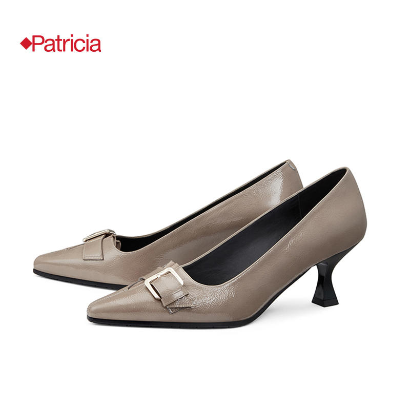 patricia/帕翠亚西班牙原产2021秋冬新品 柔软皱漆皮单鞋