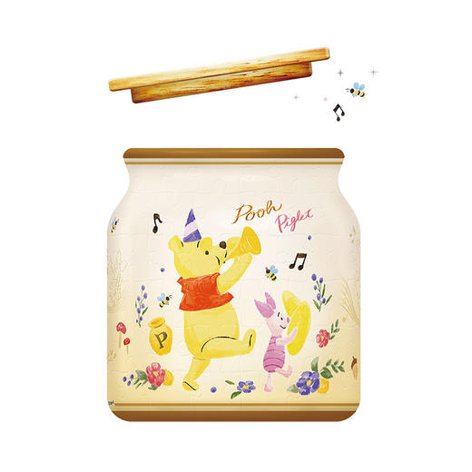 96片 收纳罐拼图 塑料拼图BB1008 小熊維尼系列-音乐盛宴 商品图1