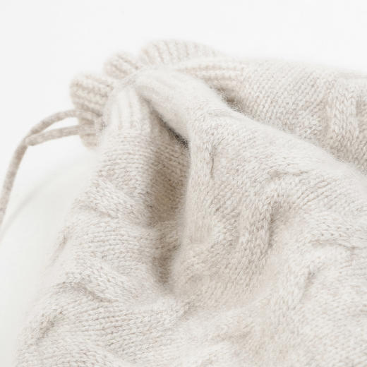 羊绒世家秋冬新品女士羊绒帽子时尚系带时尚百搭针织帽保暖围脖 商品图5