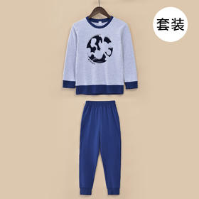 Threegun三枪 【舒肤软棉】男童圆领长袖家居套儿童家居服睡衣-88483D311