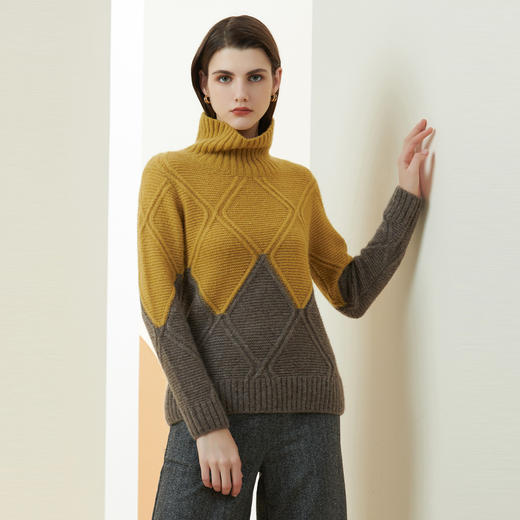 METTE羊绒世家21年秋冬新品女士羊绒衫高领套头加厚保暖针织毛衣 商品图2