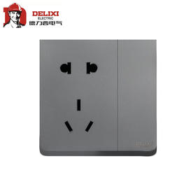 德力西 面板开关 CD883 灰 一开五孔