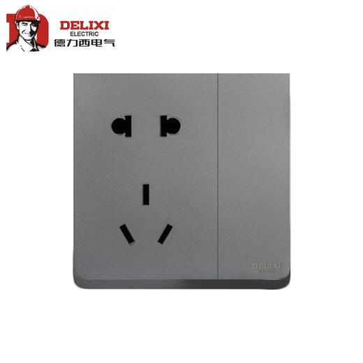 德力西 面板开关 CD883 灰 一开五孔 商品图0