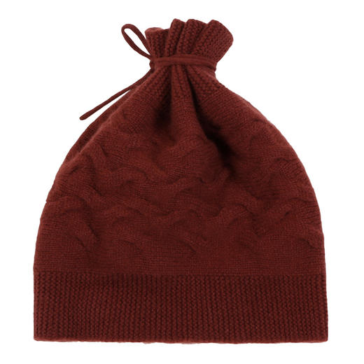 羊绒世家秋冬新品女士羊绒帽子时尚系带时尚百搭针织帽保暖围脖 商品图8