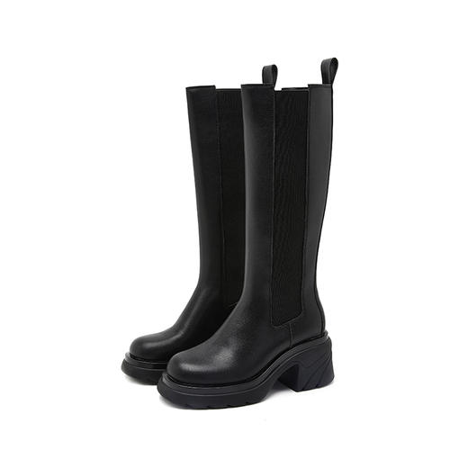 西遇长筒靴女高跟冬季新款骑士靴潮流女靴瘦瘦靴不过膝长靴女	D2214162 商品图4