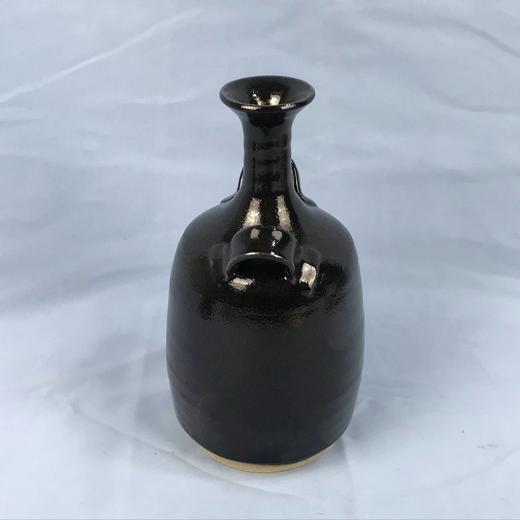 日本纯黑釉花瓶福田晴夫参展作品 原木盒保留 实物见视频 商品图1