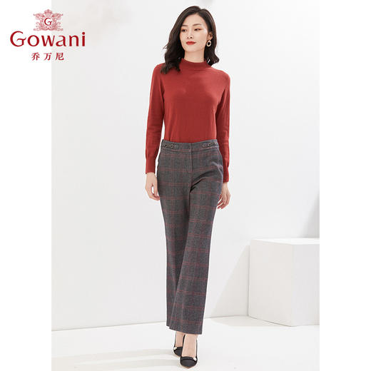 乔万尼休闲长裤磨毛弹力经典微喇长裤百搭EI4F510 商品图2