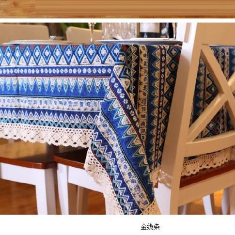 小象桌布布艺棉麻田园小清新家用客厅长方形桌布 商品图1