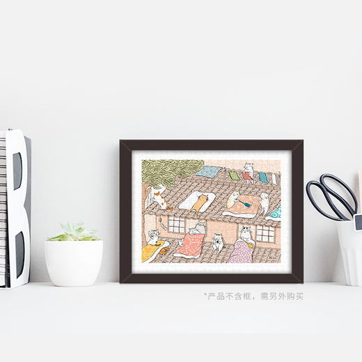 【折扣商品 不退不换】300片 平面拼图 塑料拼图 H2216 猫小姐- 晒棉被的好日子 商品图2