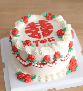 蛋糕定制—囍字复古蛋糕