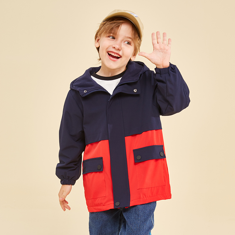 【24年特价清仓】龙之涵 亲子款儿童活力撞色恒温保暖连帽防风棉服  A类标准